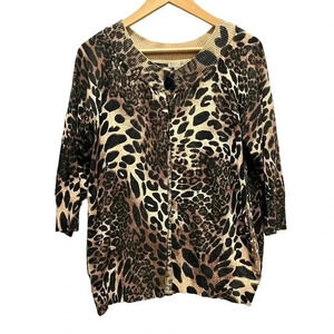 Evie Animal Print Cardigan Size 0X